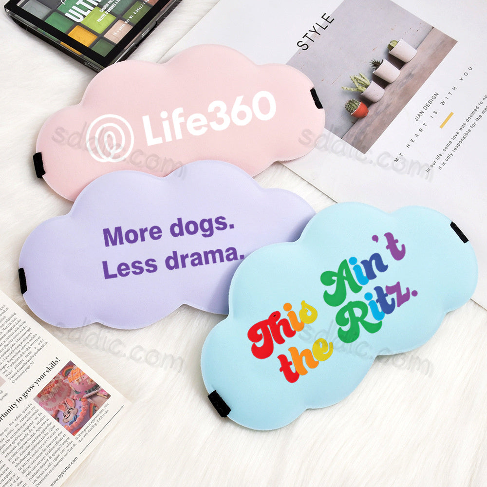 Custom Printed 3D Cloud Sleep Eye Mask Light Blocking Travel Eye Shade