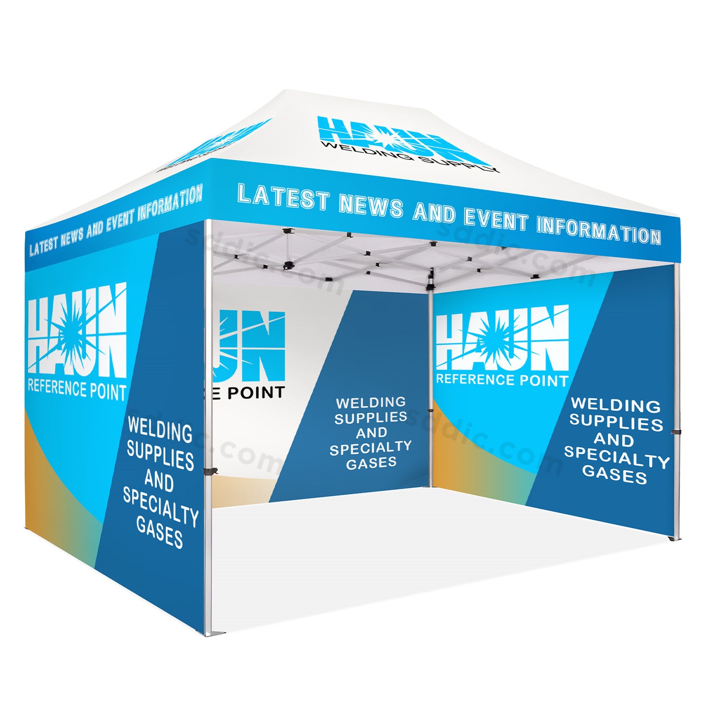 Custom Canopy Tent with Back Wall & Full Side Walls Package