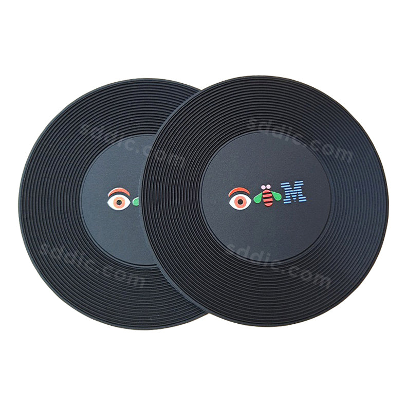 Custom Vintage Vinyl Record Coasters PVC Soft Rubber CD Music Coasters