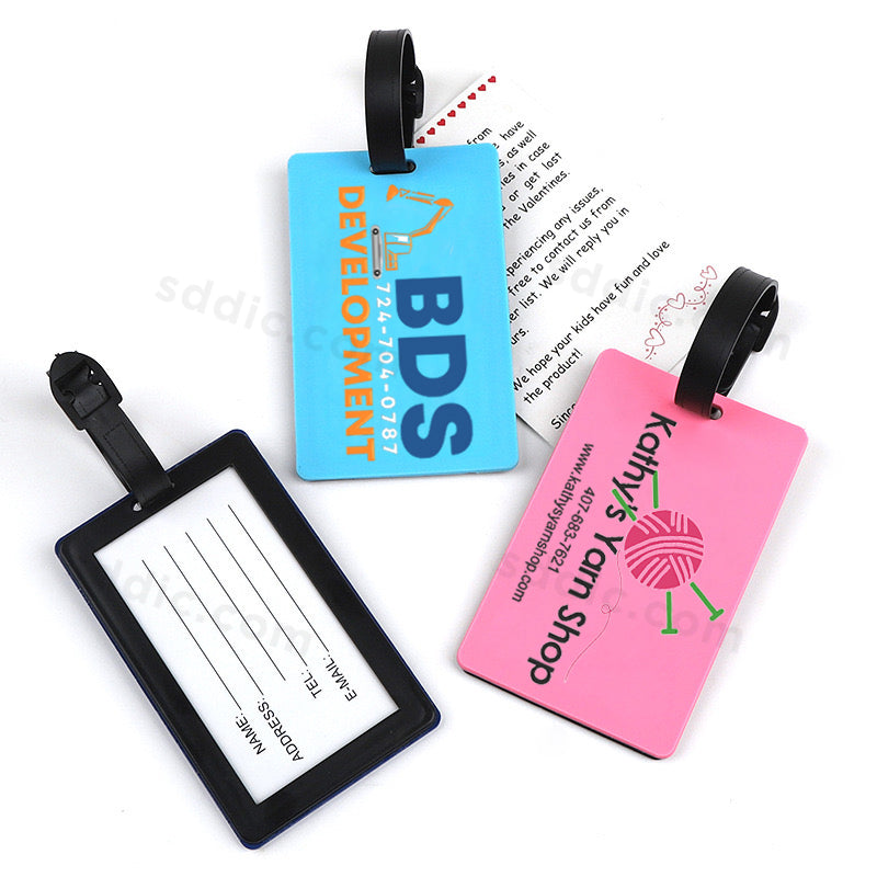 Custom Printed Silicone Luggage Tags Travel Backpack Tag For Business