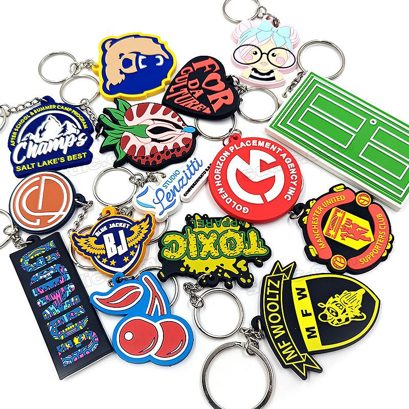 Custom 2D 3D Die Cut Rubber Soft Pvc Keychain with Business Logo