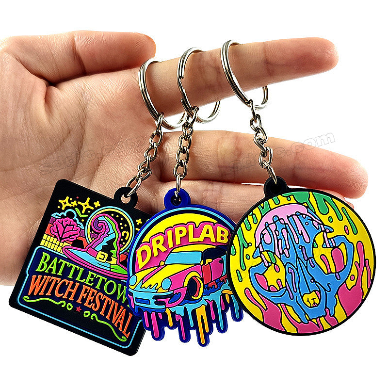 Custom 2D 3D Die Cut Rubber Soft Pvc Keychain with Business Logo