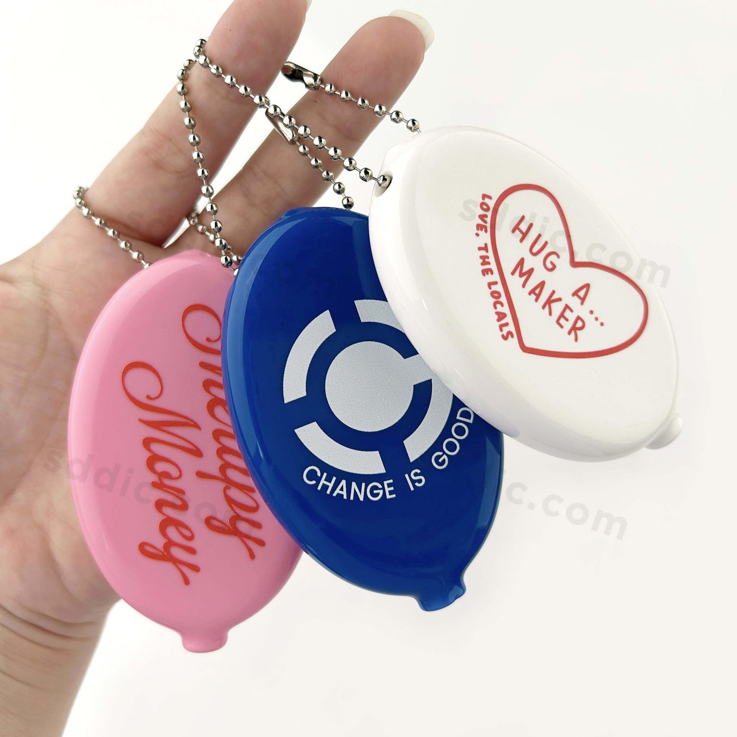 Custom Vintage Oval Squeeze Coin Purse PVC Rubber Coin Pouch Keychain