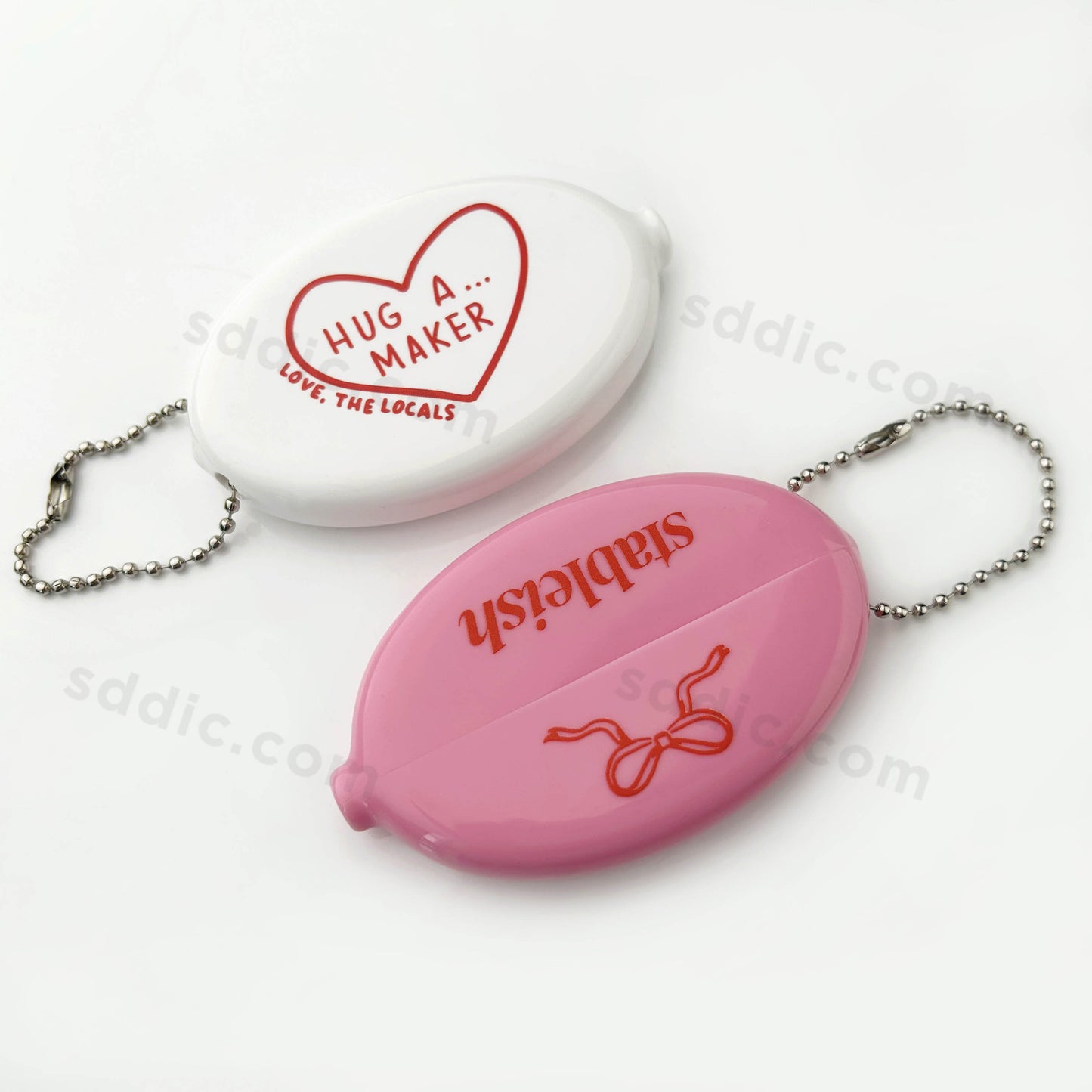 Custom Vintage Oval Squeeze Coin Purse PVC Rubber Coin Pouch Keychain
