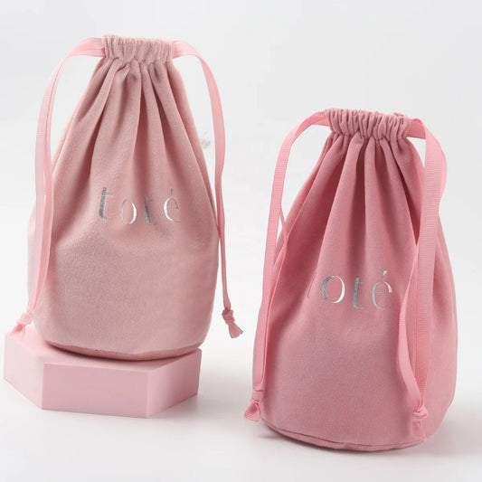 Custom Round Bottom Velvet Drawstring Pouch for Candles & Cosmetics