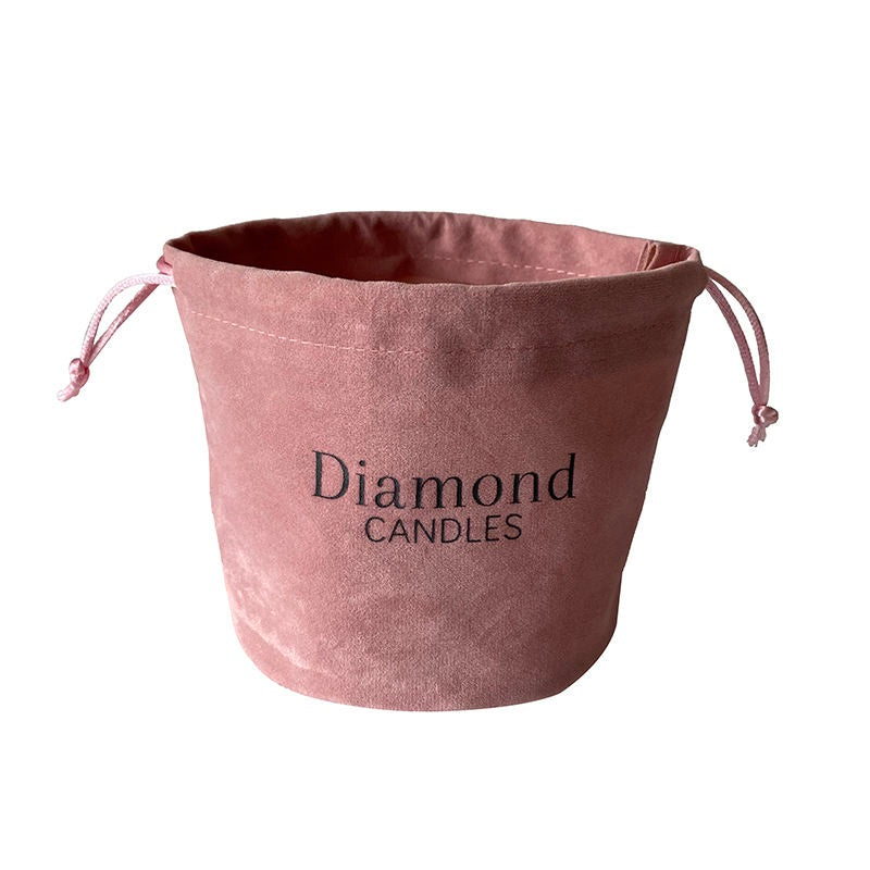 Custom Round Bottom Velvet Drawstring Pouch for Candles & Cosmetics