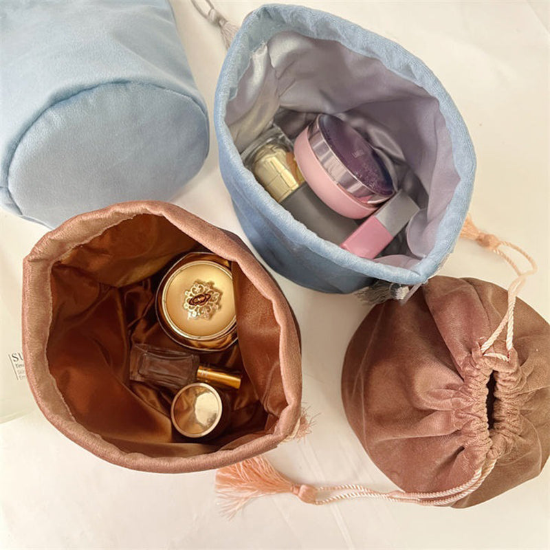 Custom Round Bottom Velvet Drawstring Pouch for Candles & Cosmetics