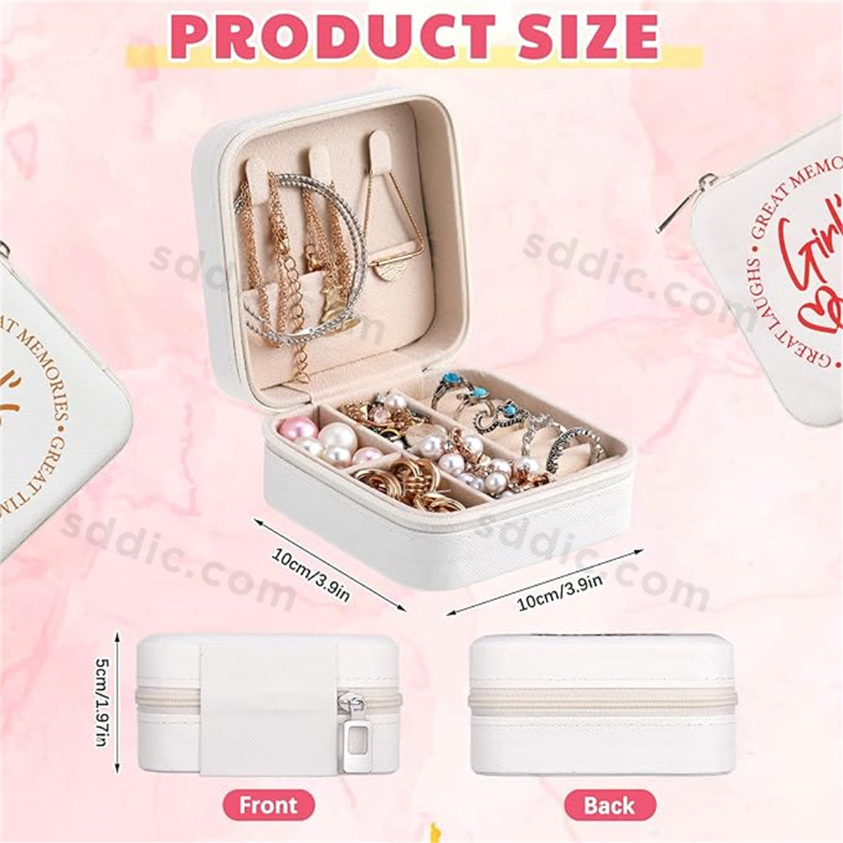 Custom Travel Jewelry Organizer Box PU Leather Storage Bag for Women