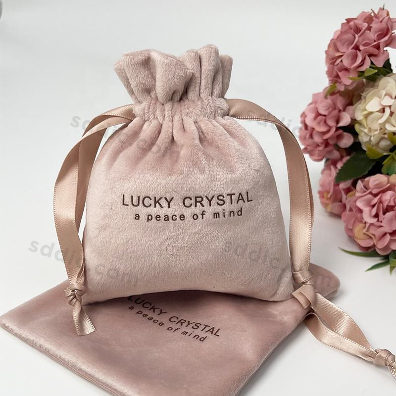 Custom Promotional Velvet Drawstring Pouch Jewelry Cosmetics Gift Bags