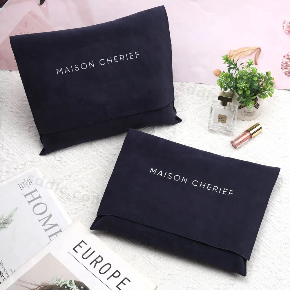 Custom Velvet Envelope Dust Bag Gift Jewelry Travel Flap Package Pouch