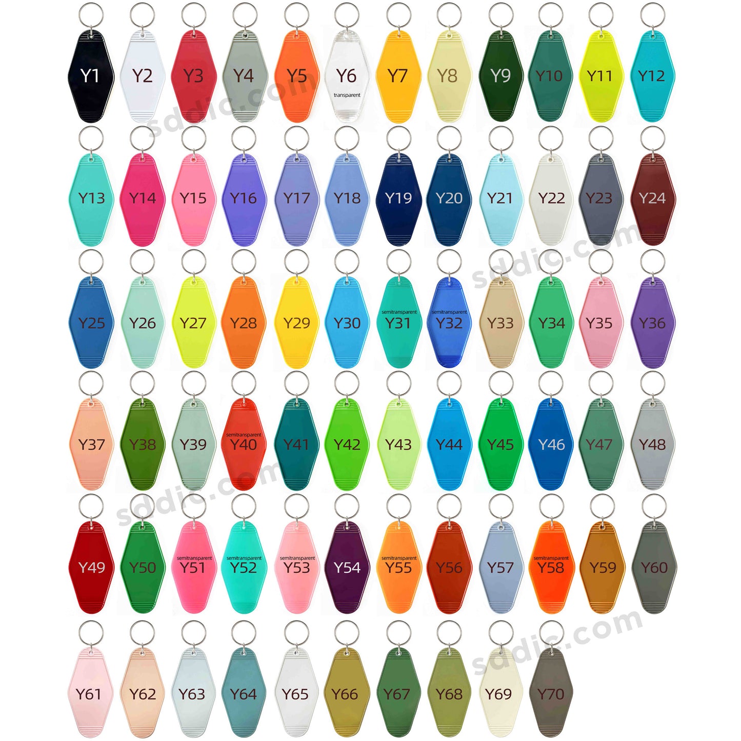 Bulk Custom Retro Hotel Motel Plastic Keychains with Brand Logo For Giveaways
