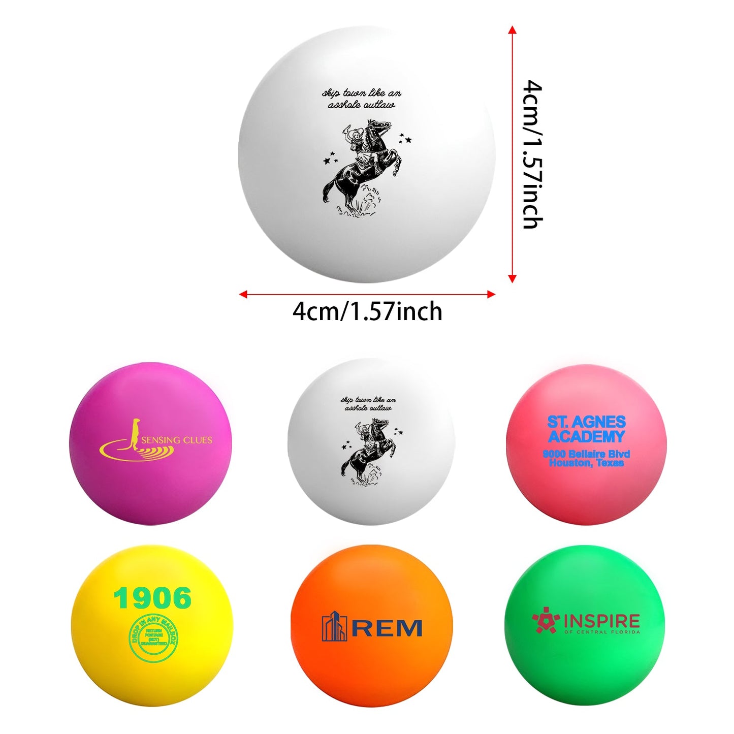 Custom Imprinted Balls High Bounce Round Foam Stress Reliever Balls