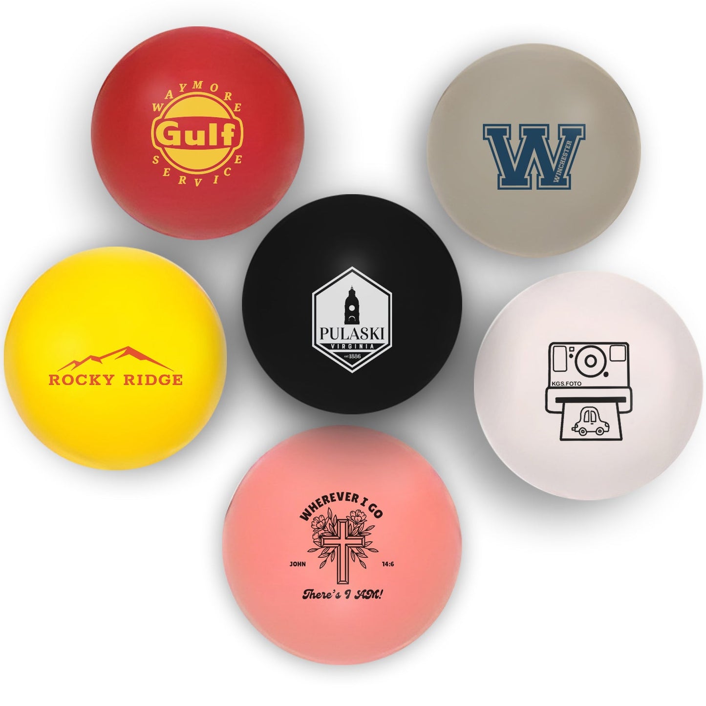 Custom Imprinted Balls High Bounce Round Foam Stress Reliever Balls