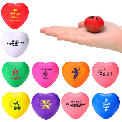 Bulk Custom Logo Pu Foam Heart Stress Reliever Ball For Valentine's Day