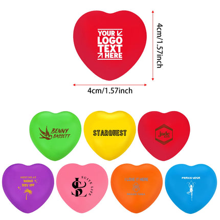 Bulk Custom Logo Pu Foam Heart Stress Reliever Ball For Valentine's Day
