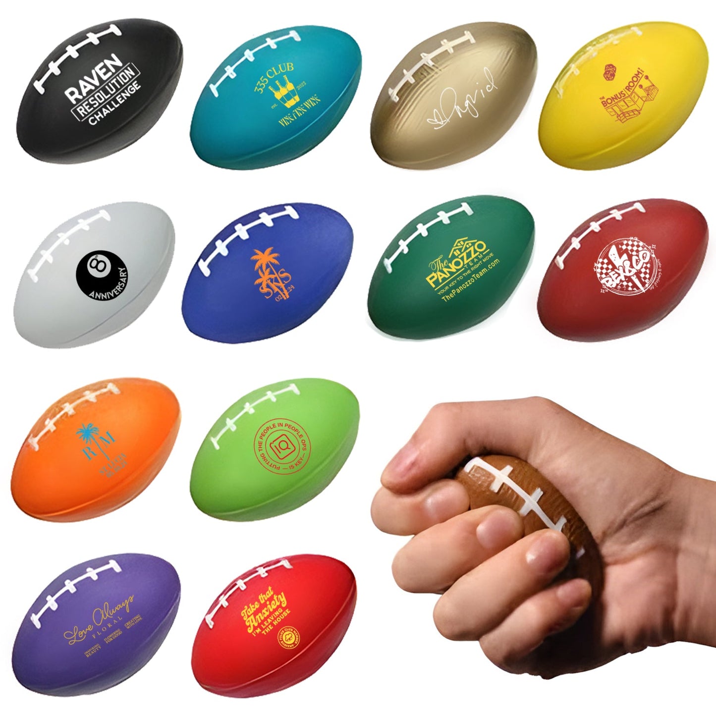 Custom Logo Stress Sports Balls Promotional Football Stress Relievers