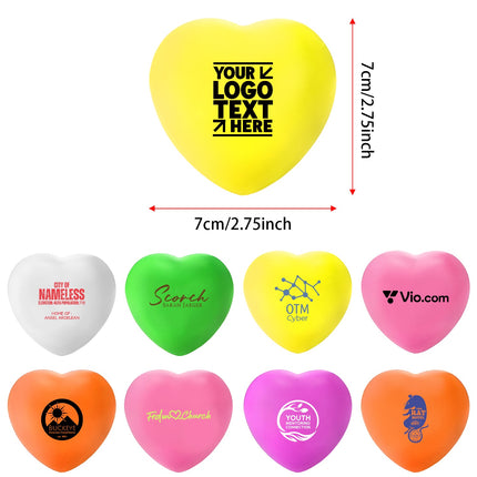 Bulk Custom Logo Pu Foam Heart Stress Reliever Ball For Valentine's Day