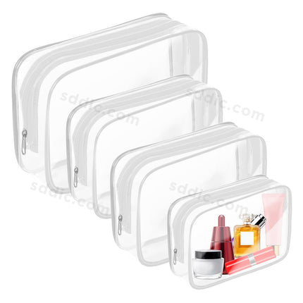 Custom Brand Logo Toiletry Bag Clear PVC Cosmetic Bags with Zipper