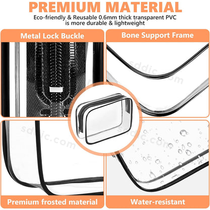 Custom Brand Logo Toiletry Bag Clear PVC Cosmetic Bags with Zipper