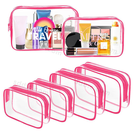 Custom Brand Logo Toiletry Bag Clear PVC Cosmetic Bags with Zipper