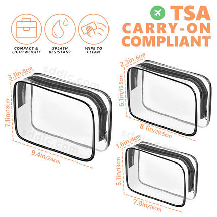 Custom Brand Logo Toiletry Bag Clear PVC Cosmetic Bags with Zipper