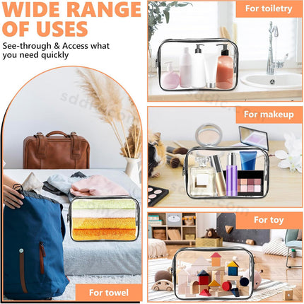 Custom Brand Logo Toiletry Bag Clear PVC Cosmetic Bags with Zipper