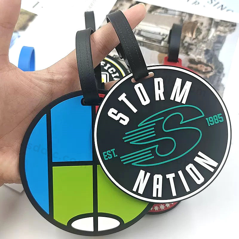 Custom Shaped Silicone Luggage Tags Branded Promotional  PVC Bag Tags