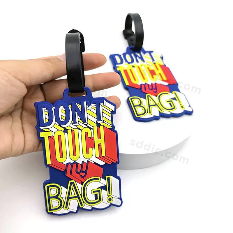 Custom Shaped Silicone Luggage Tags Branded Promotional  PVC Bag Tags
