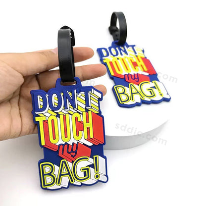 Custom Shaped Silicone Luggage Tags Branded Promotional  PVC Bag Tags
