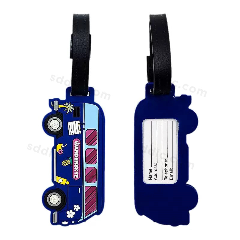 Custom Shaped Silicone Luggage Tags Branded Promotional  PVC Bag Tags