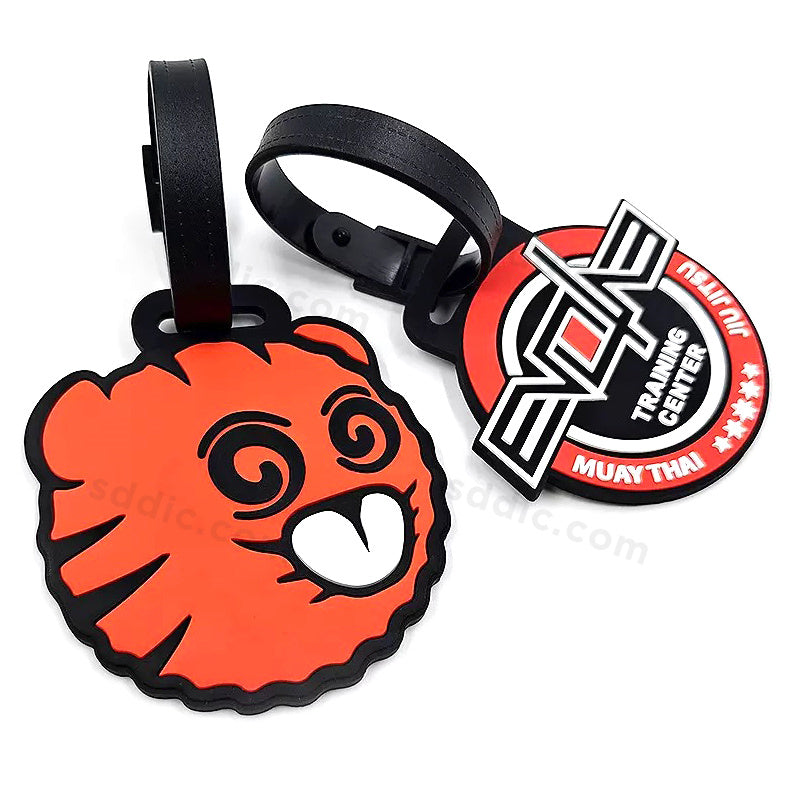 Custom Shaped Silicone Luggage Tags Branded Promotional  PVC Bag Tags