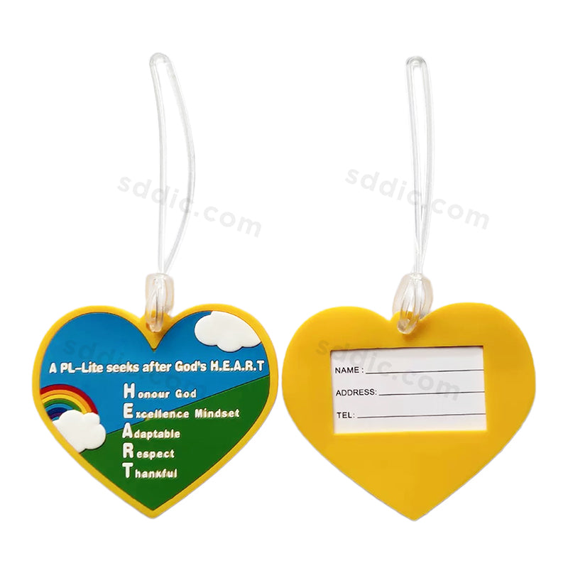 Custom Shaped Silicone Luggage Tags Branded Promotional  PVC Bag Tags