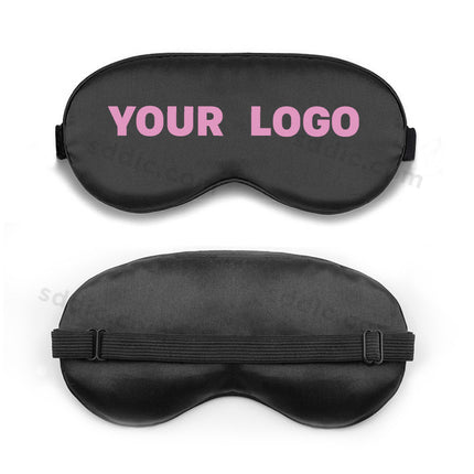 Custom Full Color Printed Soft Sleep Eye Mask Silk Satin Eyeshade