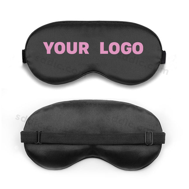 Custom Full Color Printed Soft Sleep Eye Mask Silk Satin Eyeshade