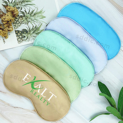 Custom Full Color Printed Soft Sleep Eye Mask Silk Satin Eyeshade