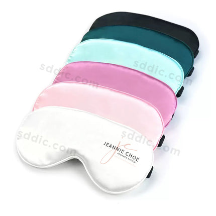 Custom Full Color Printed Soft Sleep Eye Mask Silk Satin Eyeshade