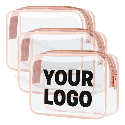 Custom Clear Toiletry Bag Tsa Approved Cosmetic Bags with Your Logo