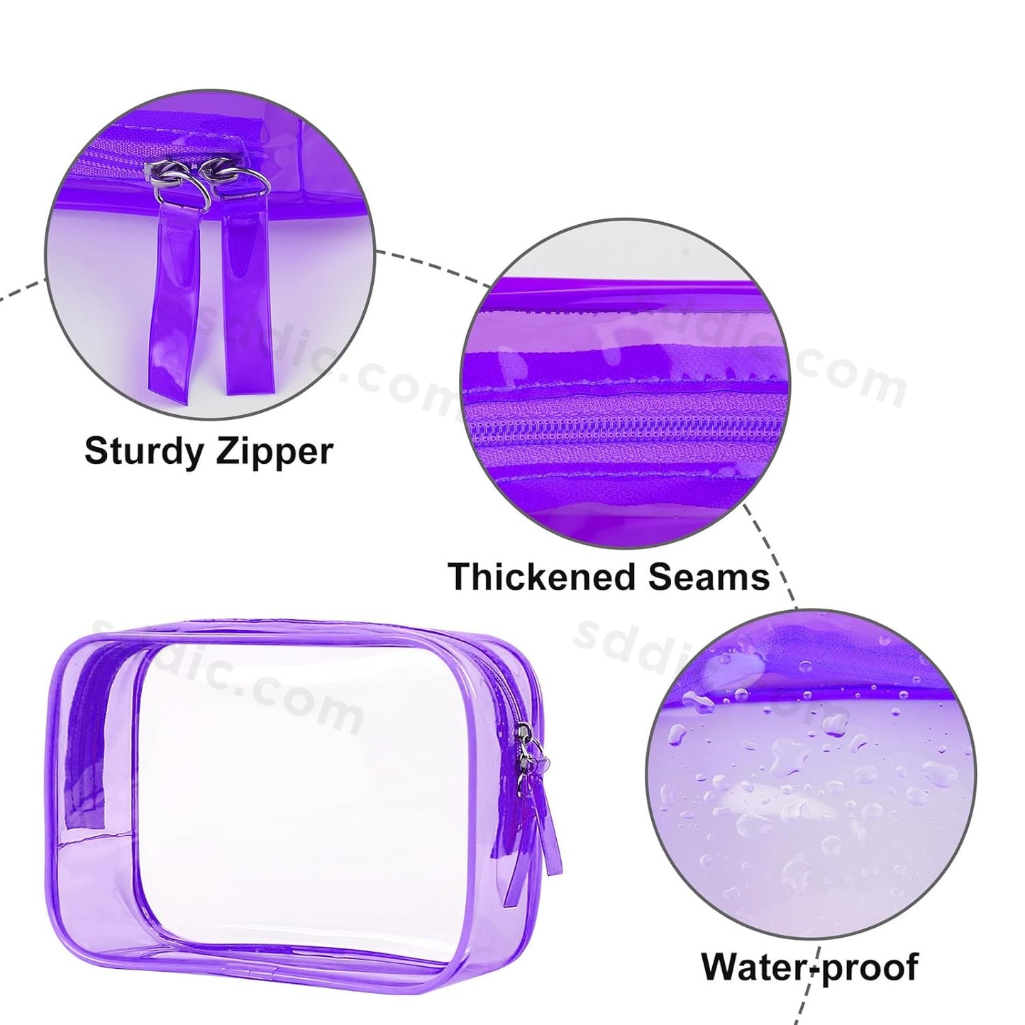 Custom Printed Waterproof Toiletry Bag Clear Cosmetic Bags for Travel