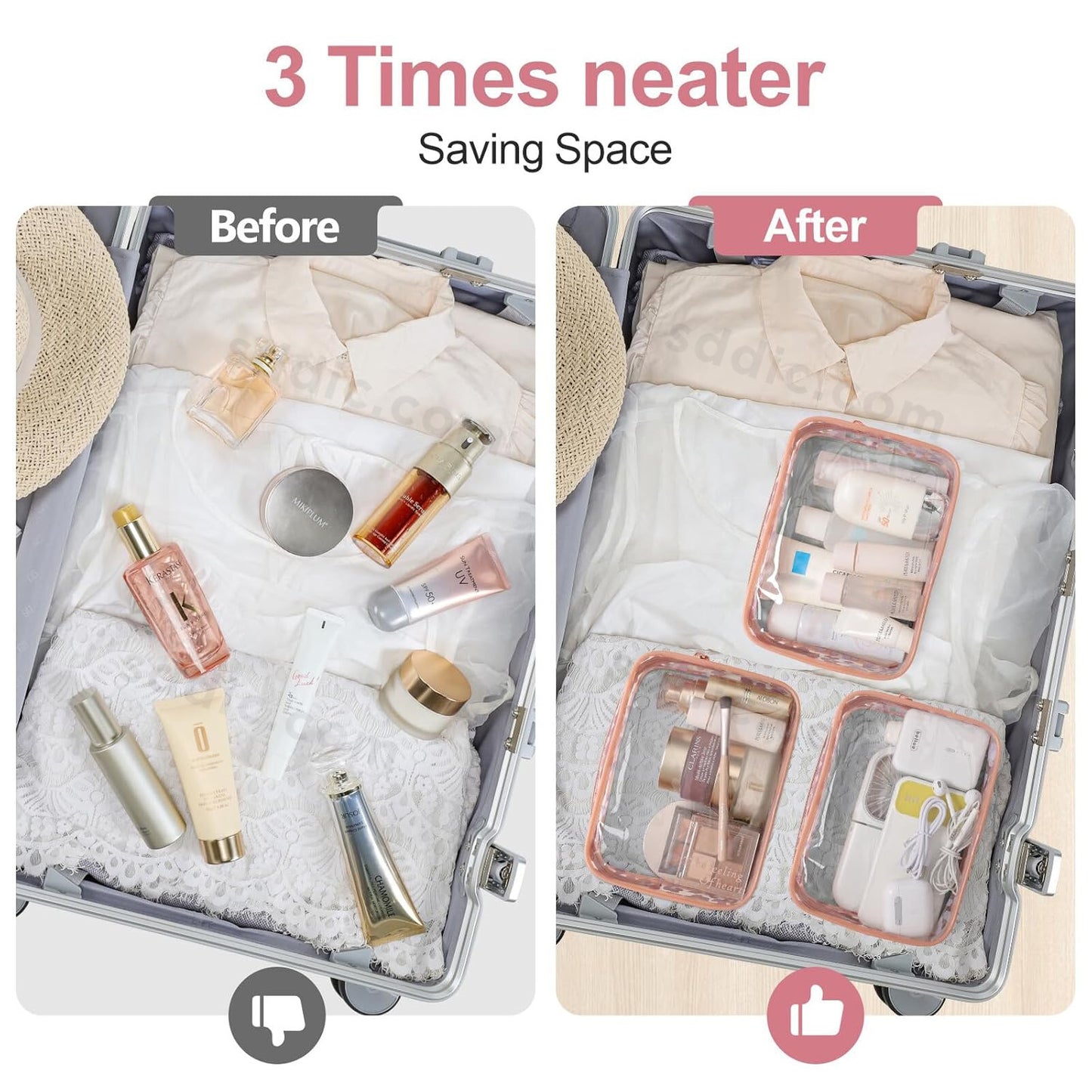 Custom Clear Toiletry Bag Tsa Approved Cosmetic Bags with Your Logo