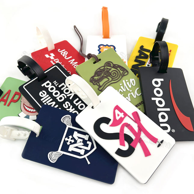 Custom Soft PVC Luggage Tags Travel Bag Tags for Suitcase & Backpack