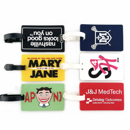 Custom Soft PVC Luggage Tags Travel Bag Tags for Suitcase & Backpack