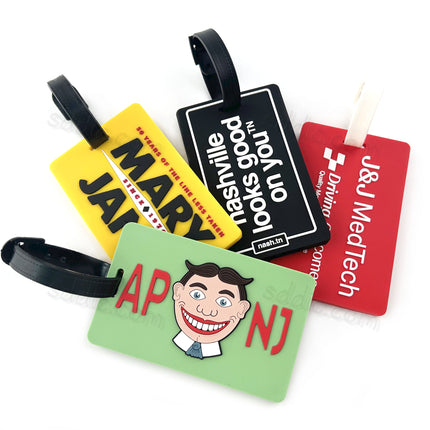 Custom Soft PVC Luggage Tags Travel Bag Tags for Suitcase & Backpack