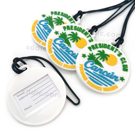 Custom Shaped Silicone Luggage Tags Branded Promotional  PVC Bag Tags