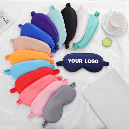 Custom Logo Printed Soft Sleep Eye Mask Travel Mask with Elastic Strap