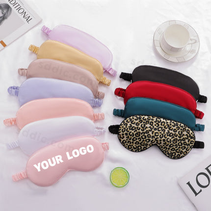Custom Logo Printed Soft Sleep Eye Mask Travel Mask with Elastic Strap