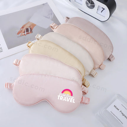 Custom Logo Printed Soft Sleep Eye Mask Travel Mask with Elastic Strap