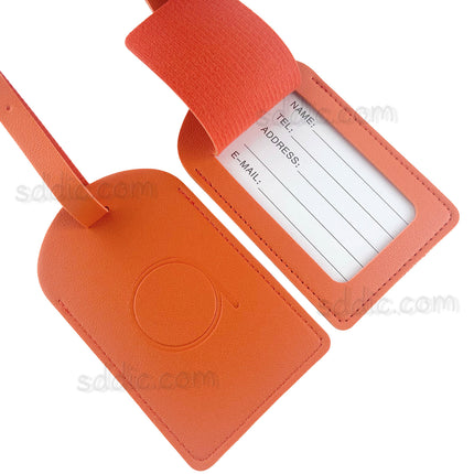 Custom PU Leather Luggage Tags Travel Bag Tags with Debossed Logo
