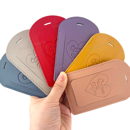 Custom PU Leather Luggage Tags Travel Bag Tags with Debossed Logo