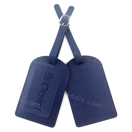 Custom PU Leather Luggage Tags Travel Bag Tags with Debossed Logo