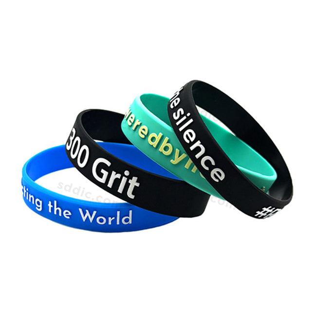 Custom Embossed Printed Silicone Wristbands & Rubber Bracelets